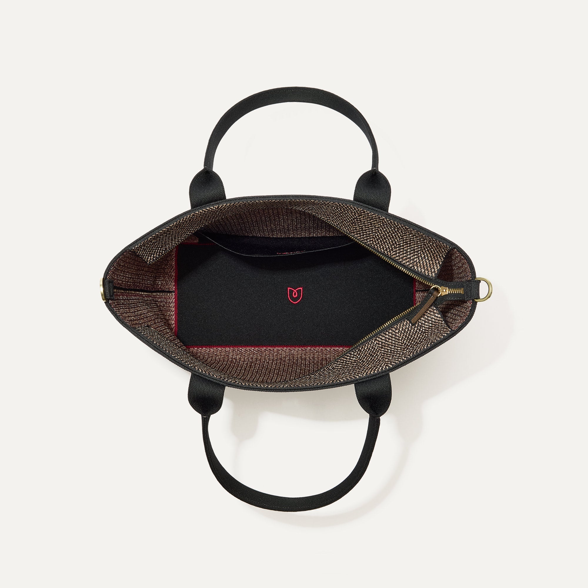 The Lightweight Zip Tote - Cacao Herringbone - Image 6