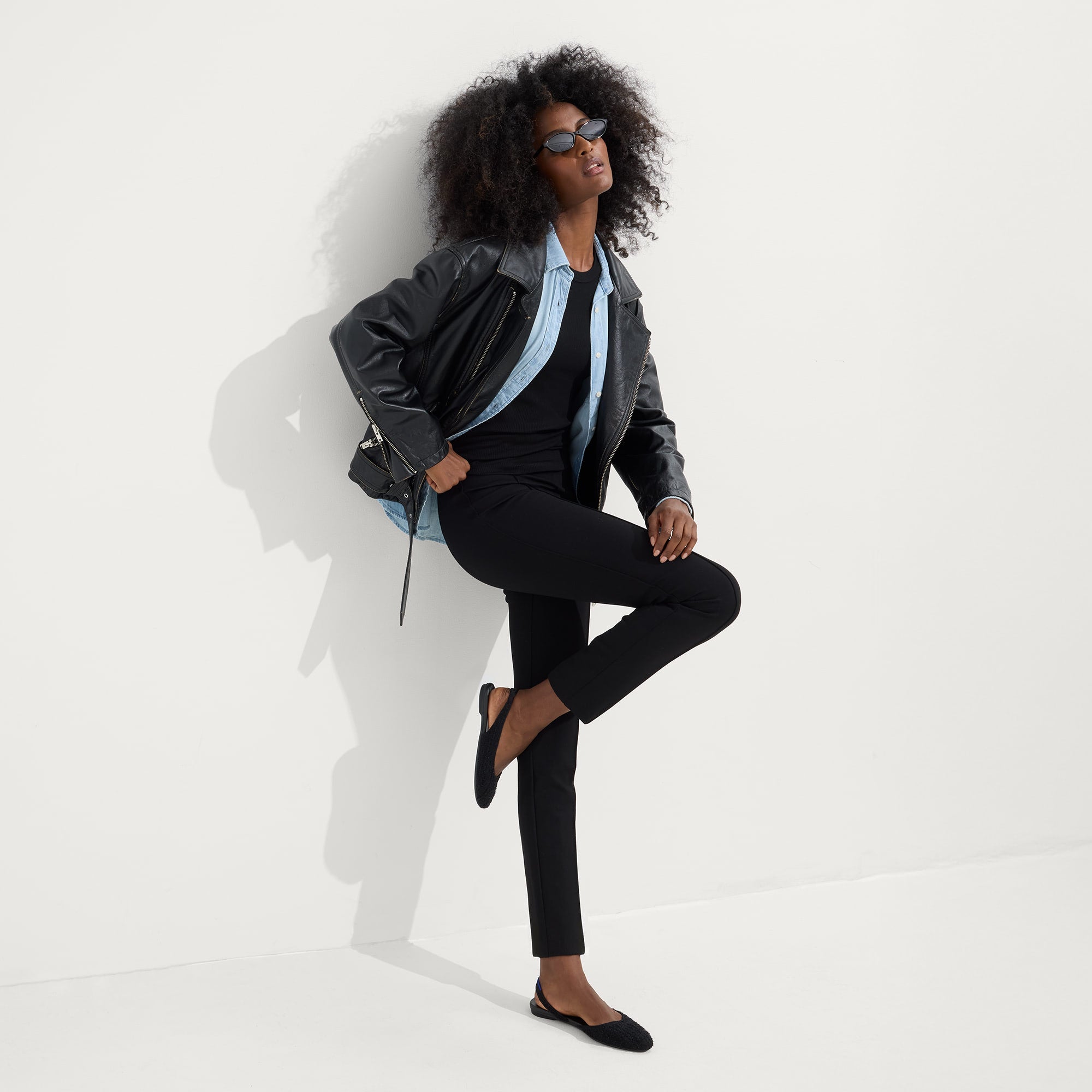 The Almond Slingback - Black Bouclé - Image 4