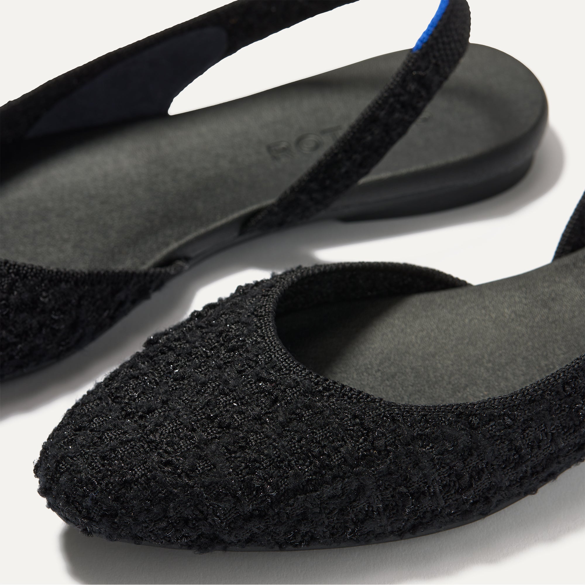 The Almond Slingback - Black Bouclé - Image 2