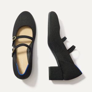 The Double Buckle Mary Jane Heel - Black